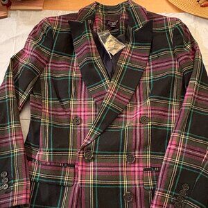 J Crew Blazer Classy Stewart Tartan Plaid Wool-Blend Schoolboy Size 2 NWT $258